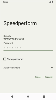 Key in the password for the Wi-Fi network and press Connect.