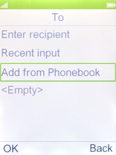 Select Add from Phonebook. Select Add from Phonebook.