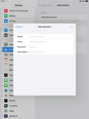 Press Name and key in the required sender name.