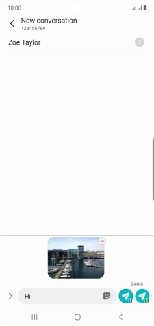 Press the send icon when you've finished your picture message.