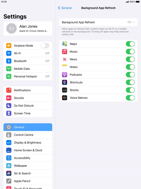 Press Background App Refresh.