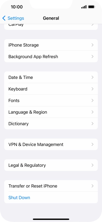 Press Transfer or Reset iPhone.