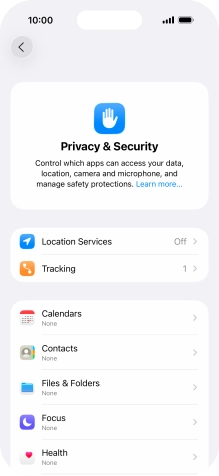 Press Location Services.