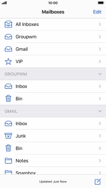 Press the required email account.