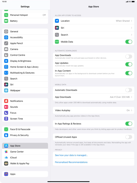 Press the indicator next to 