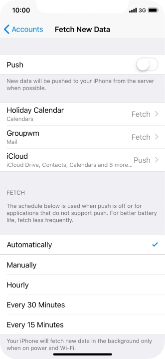 If you turn off the function, press the required setting.