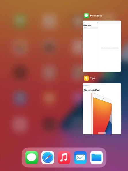 Slide upwards on the required application to end it.