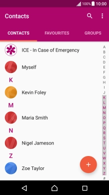 Press the required contact.