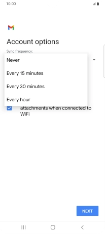 Press the required setting.