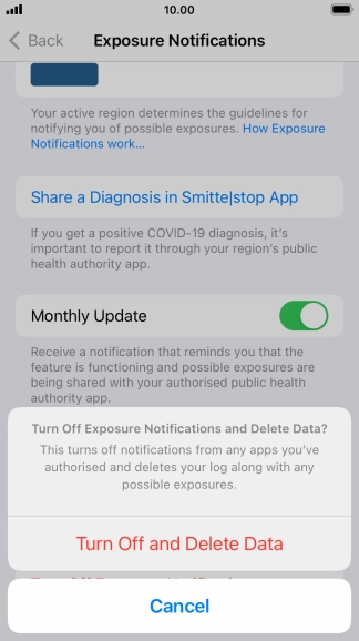 Press Turn Off and Delete Data.
