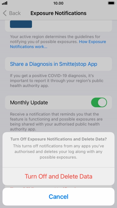 Press Turn Off and Delete Data.