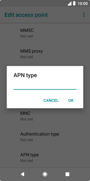 Key in default and press OK.