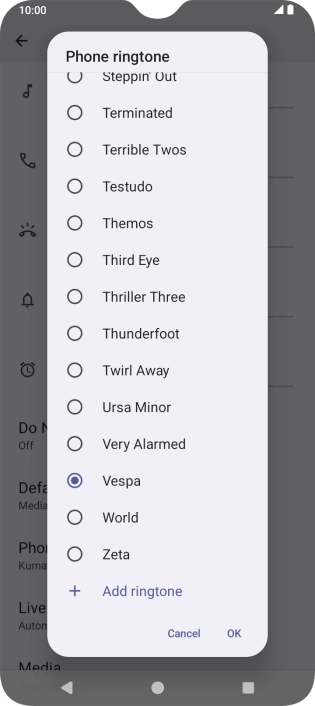 Press the required ring tones to hear them.