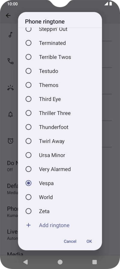 Press the required ring tones to hear them.
