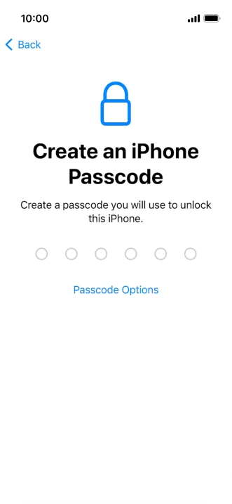 Press Passcode Options.