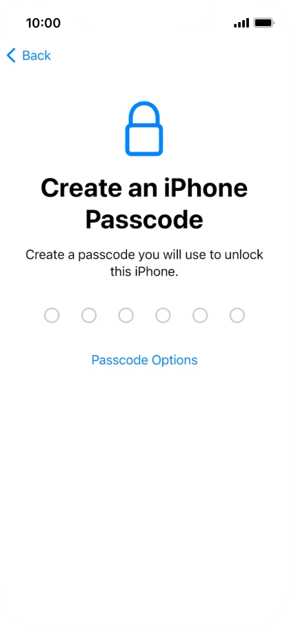 Press Passcode Options.