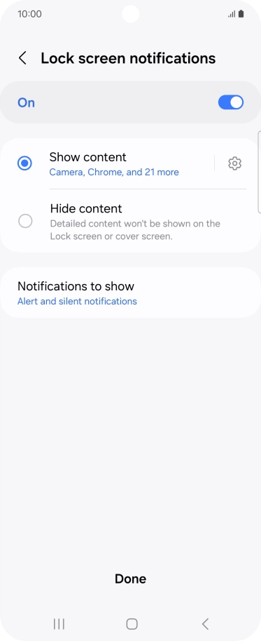 Press the required settings to turn them on or off. Press the required settings to turn them on or off.
