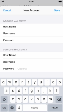 Press Password and key in the password for your email account. Please note that if you're using Vodafone's outgoing server, leave the username field empty.