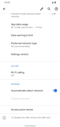 Press Preferred network type.