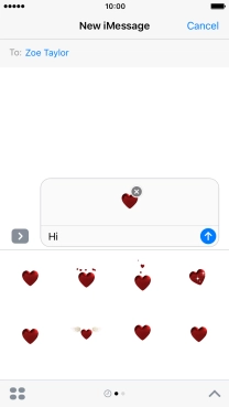 Press the send icon when you've finished your iMessage.