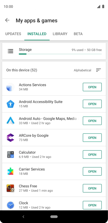 Press the required app.