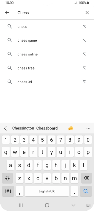 Key in the name or subject of the required app and press the search icon.