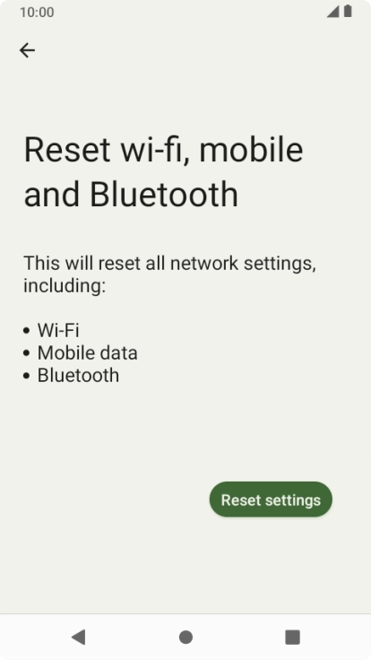 Press Reset settings.