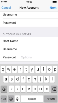 Press Password and key in the password for your email account. Please note that if you have a Vodafone email address, you need to key in the password for your email account.