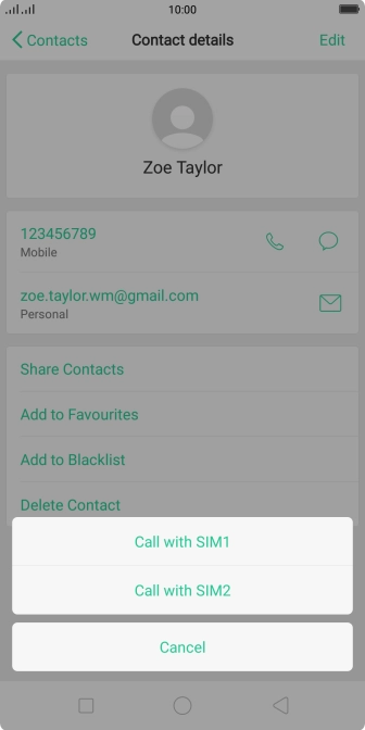 Press Call with ‹SIM›.