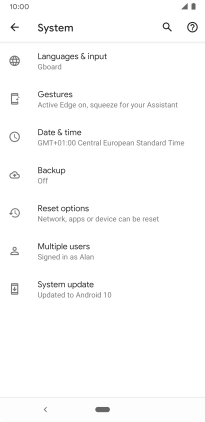 Press Reset options.