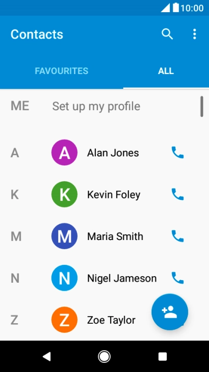 Press the add contact icon.