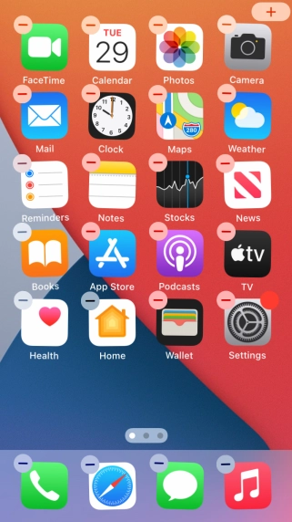 Press the home screen icon.