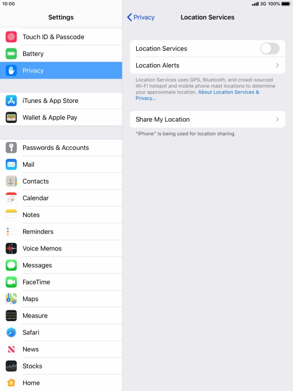 Press the indicator next to 