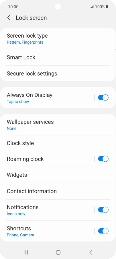 Press Screen lock type and key in the additional phone lock code you created earlier.