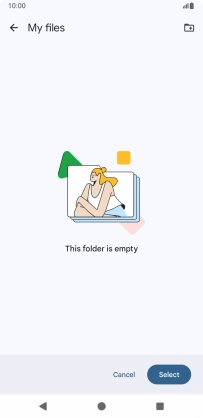 To create a new folder, press the new folder icon and follow the instructions on the screen to create a new folder.