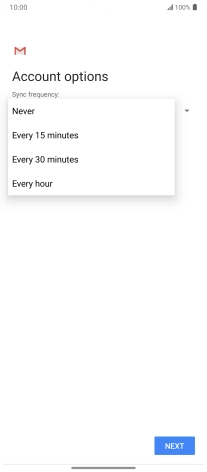 Press the required setting.