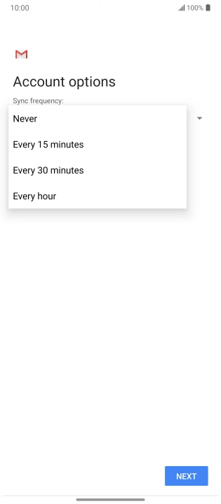 Press the required setting.
