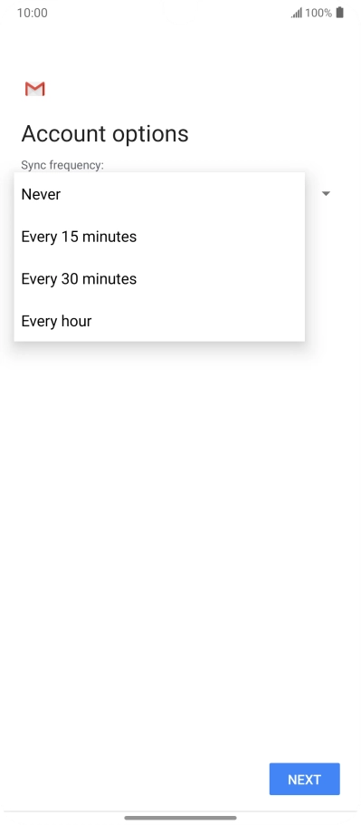 Press the required setting.