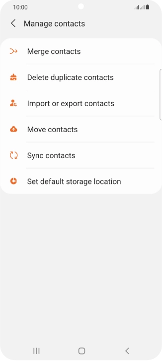 Press Import or export contacts.