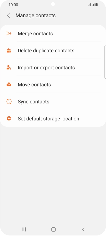 Press Import or export contacts.