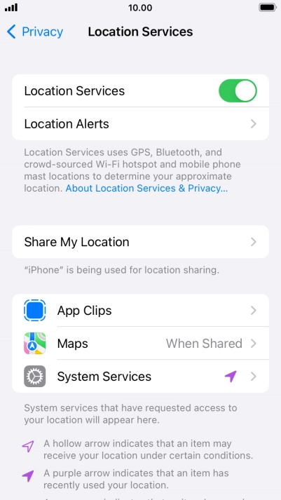 Press the required app.