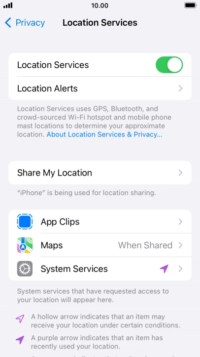 Press the required app.