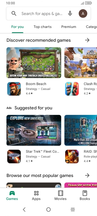 Press the profile icon.