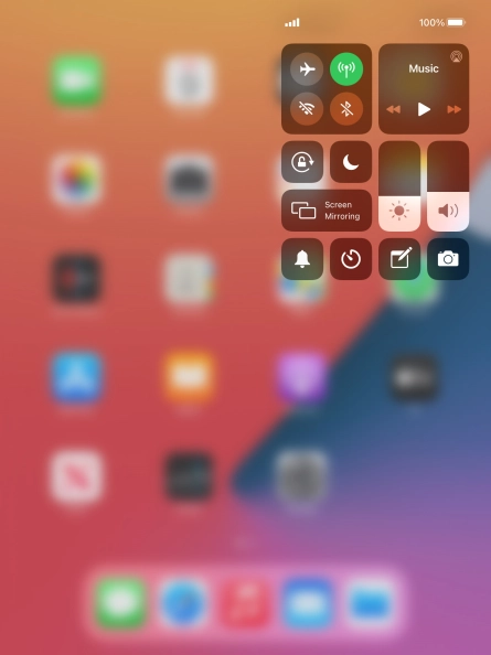 Press the required function to open an application or turn the function on or off.