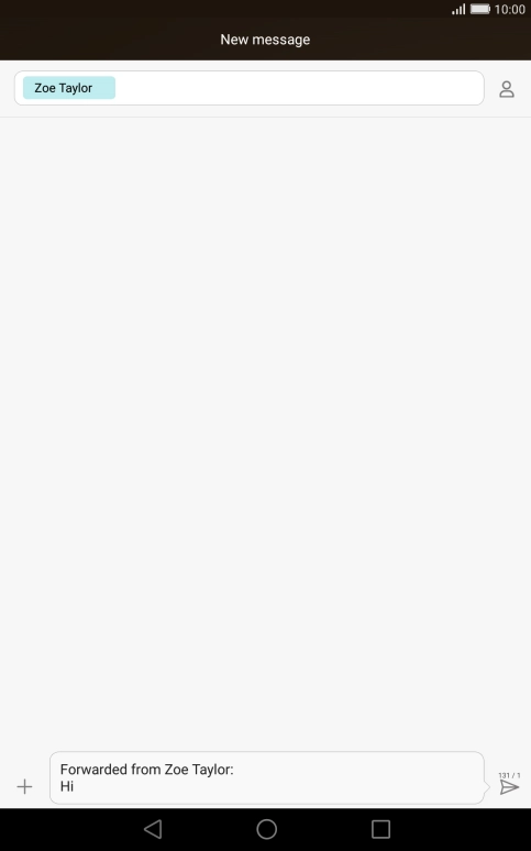 Press the send icon when you've finished your text message.