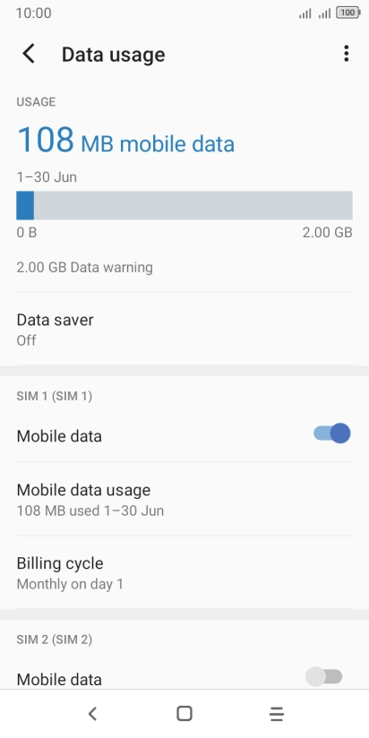 The total data usage is displayed.
