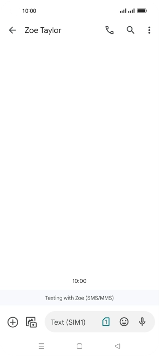 Press the text input field and write the text for your text message.