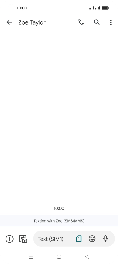 Press the text input field and write the text for your text message.
