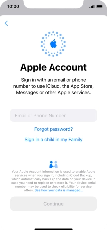 Press Email or Phone Number and key in the username for your Apple ID.