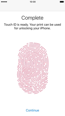 Press Continue. If you haven't previously selected a phone lock code, key in a code of your own choice twice.